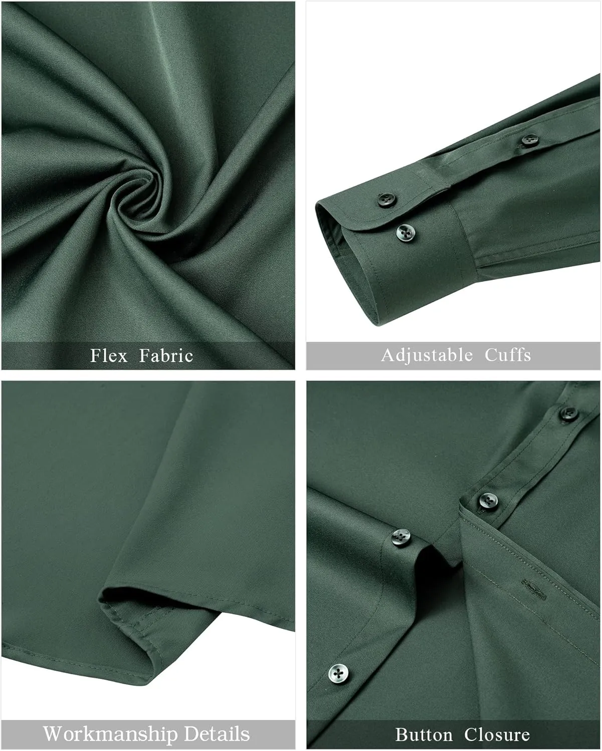 Alimens & Gentle Men's Banded Collar Dress Shirts Long Sleeve Mandarin Collar Button Down Shirt with Pocket