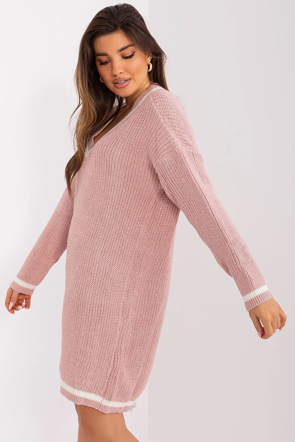 BADU Casual European  Women's Knee-length Sweater Dress-model 189338