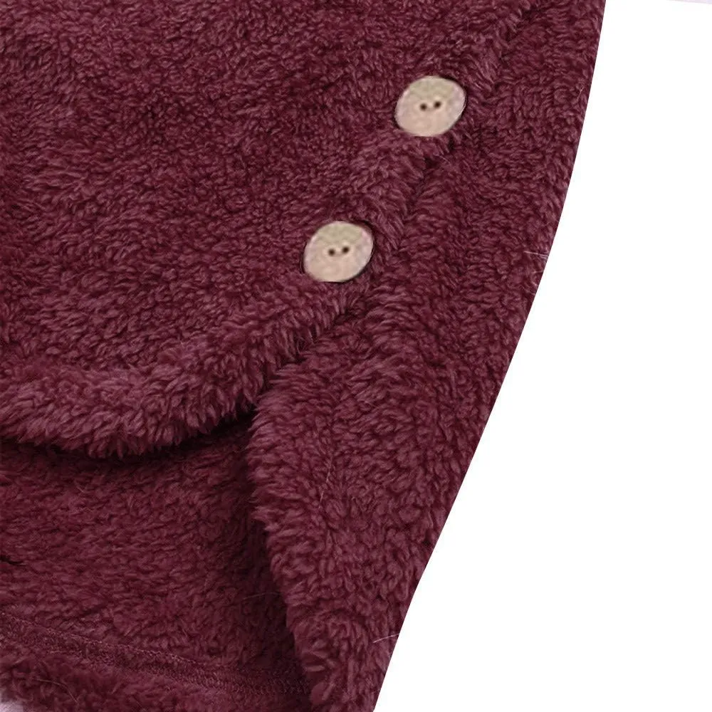 COTECRAM Winter Coats for Women 2023 Fashion Plus Size Sharpa Jacke Button Down Fleece Jacket Fuzzy Warm Hoodie Outwear