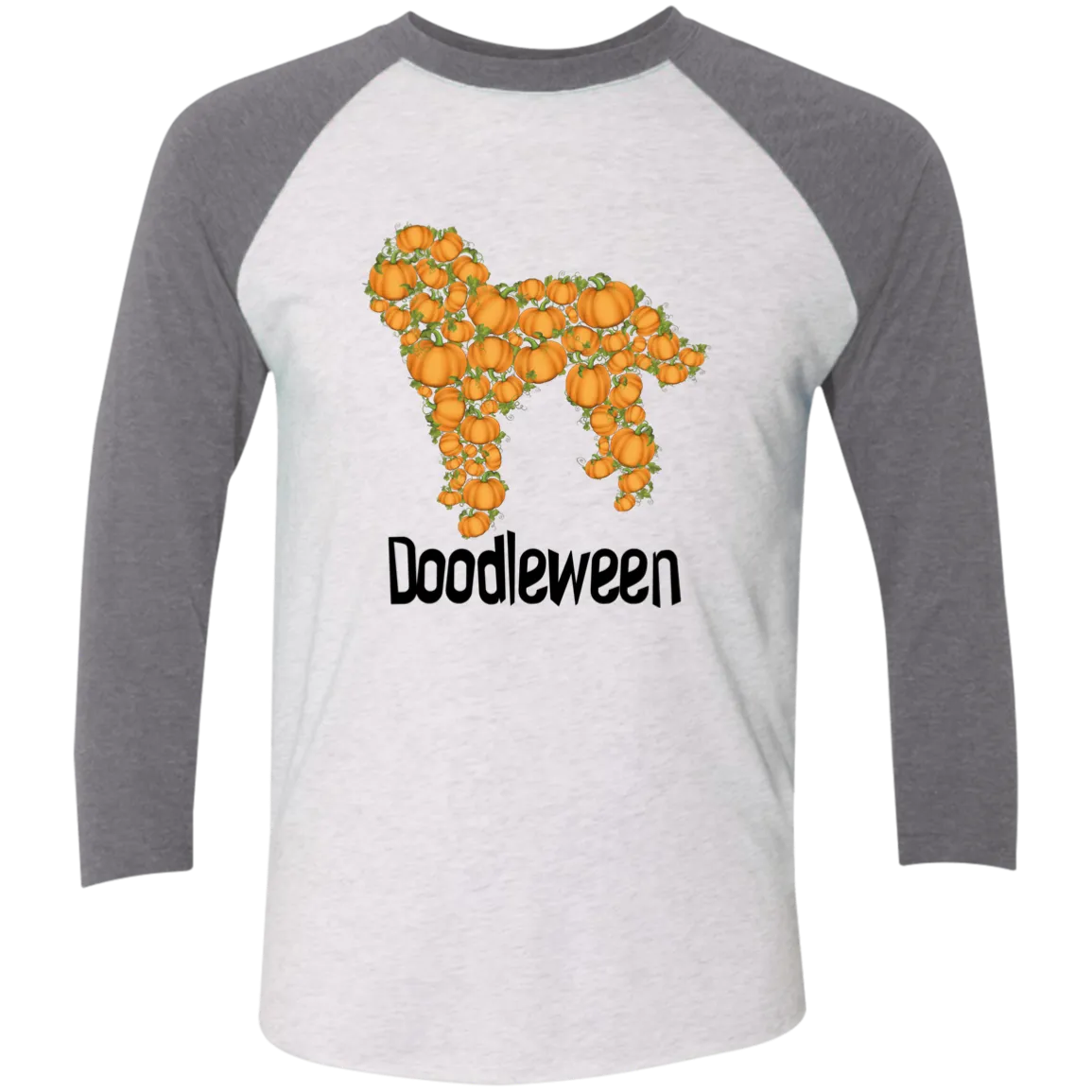 Doodle Halloween Pumpkin 3/4 Sleeve Baseball Raglan T-Shirt