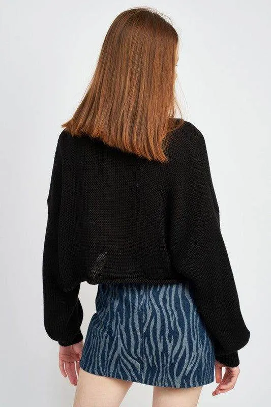 Emory Park | Button Up Boxy Cropped Sweater
