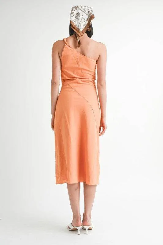 Emory Park One Shoulder Mid Linen Dress