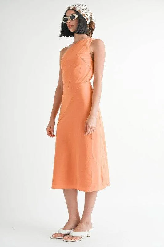 Emory Park One Shoulder Mid Linen Dress