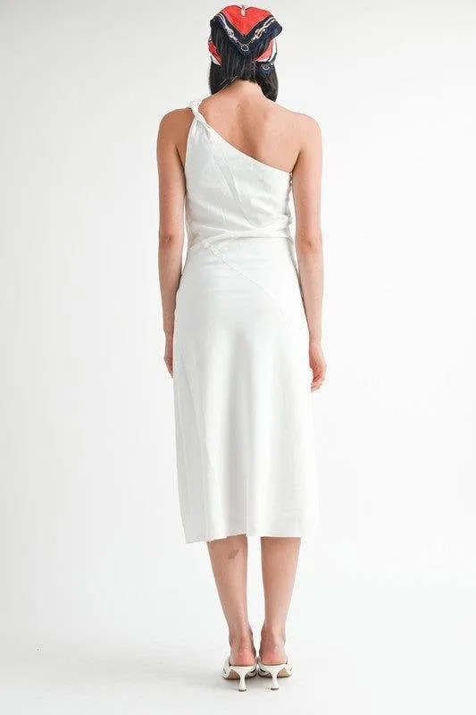 Emory Park One Shoulder Mid Linen Dress