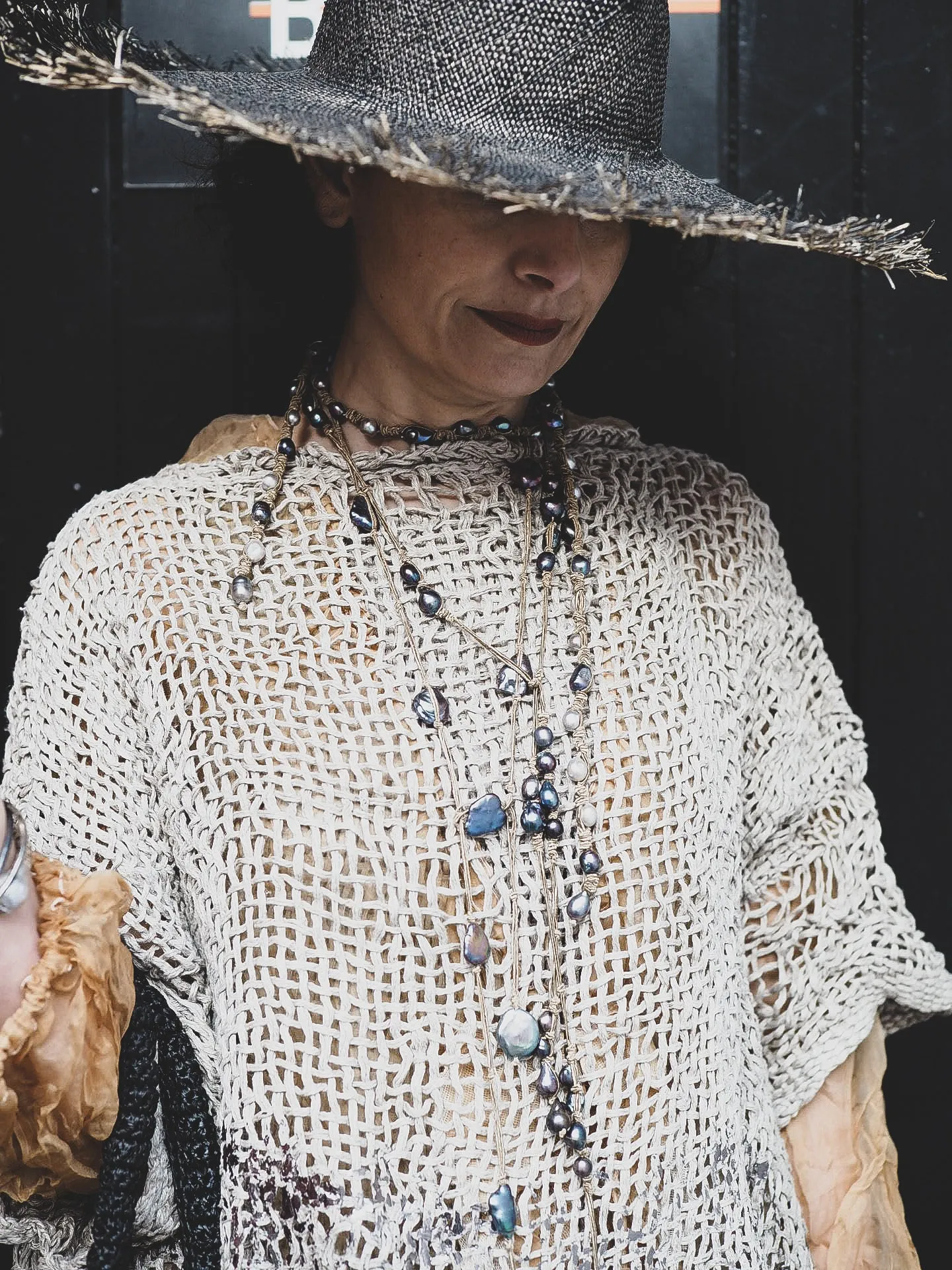 Hand loom tux top (Linen) foil print