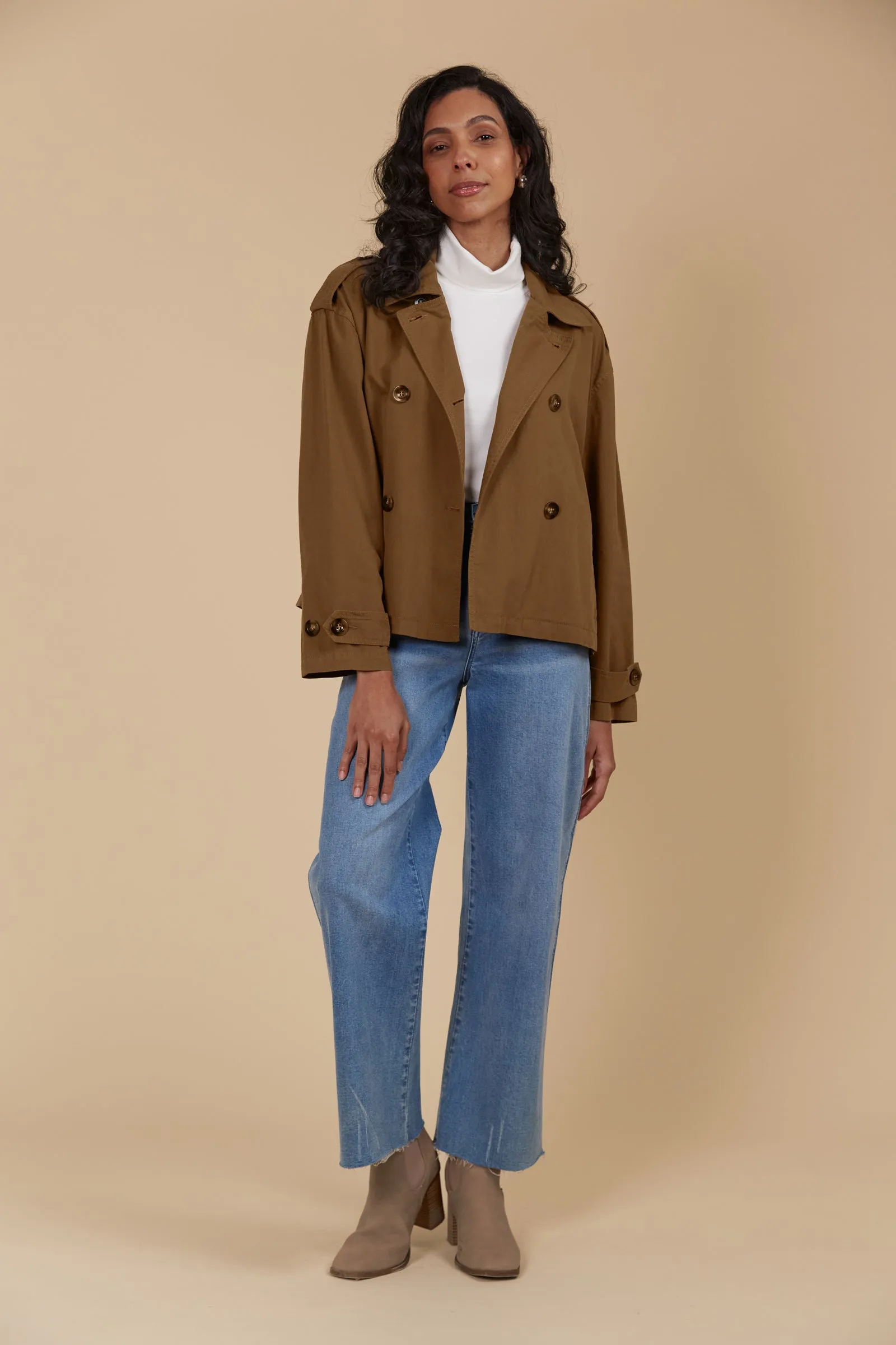Isle of Mine Freya Crop Trench Toffee
