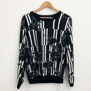 Next Top Size 14 Black White Floral Long Sleeve