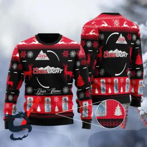 Personalized Black Coors Light Ugly Sweater