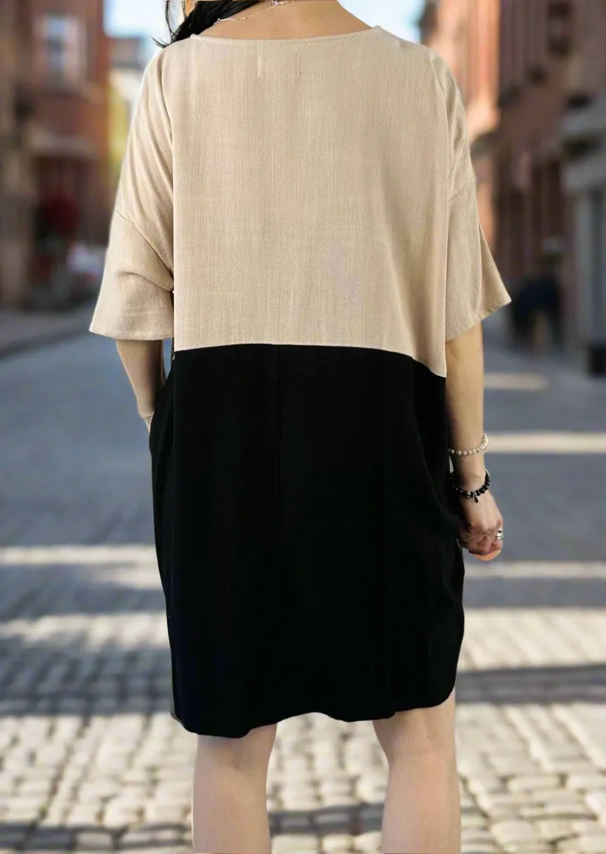 RODINA SAND & BLACK DRESS