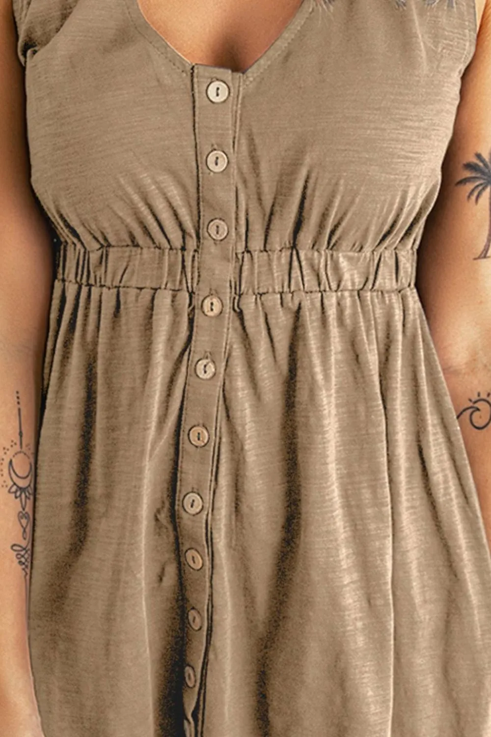 TastyHottie - Sleeveless Button Down Mini Magic Dress