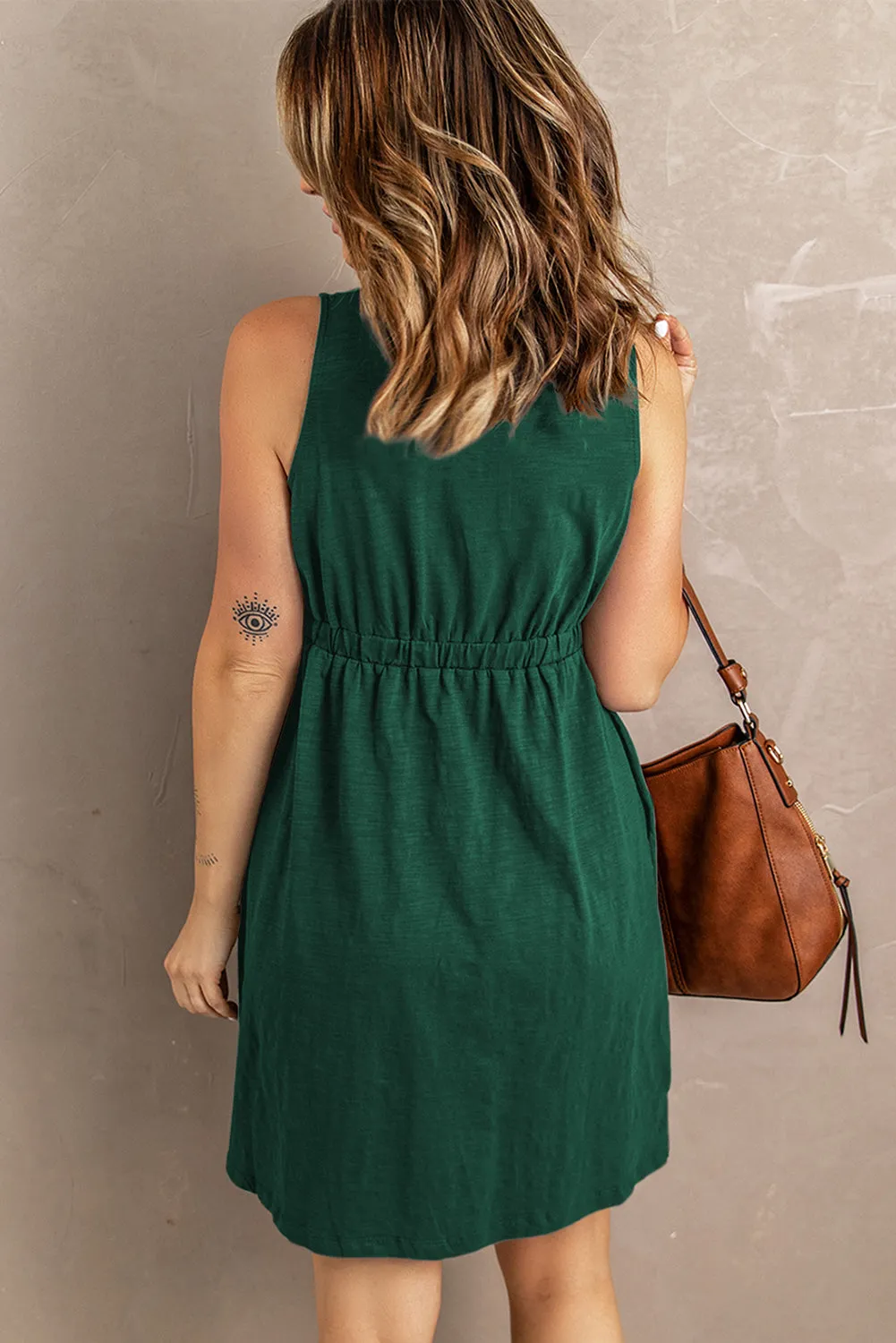 TastyHottie - Sleeveless Button Down Mini Magic Dress