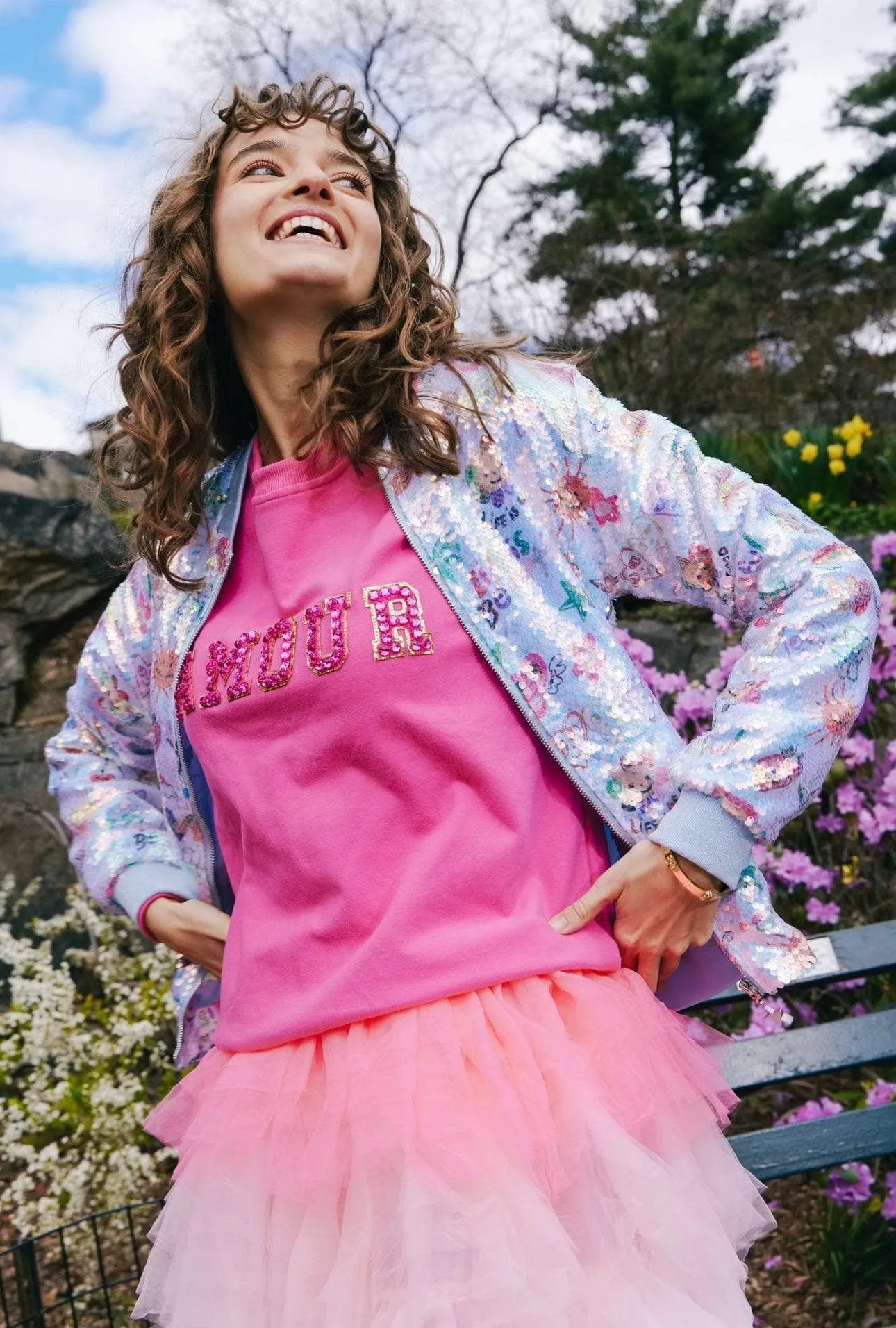 Women's Hot Pink Amour Pearl Sweatshirt